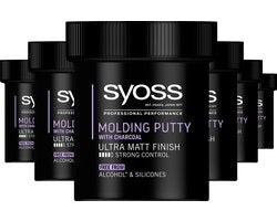 SYOSS Molding Putty Paste – Haarpaste – Haarstyling – Ultra Matte Finish - Flexibele Styling - Sterke Hold - Voordeelverpakking - 6 x 130 ml