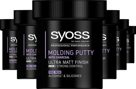 SYOSS Molding Putty Paste – Haarpaste – Haarstyling – Ultra Matte Finish - Flexibele Styling - Sterke Hold - Voordeelverpakking - 6 x 130 ml