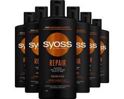 Syoss Repair - Shampoo - Droog en Beschadigd Haar - Beschermt Tegen Schade - Herstelt de Haarvezels - Voordeelverpakking - 6x440ml