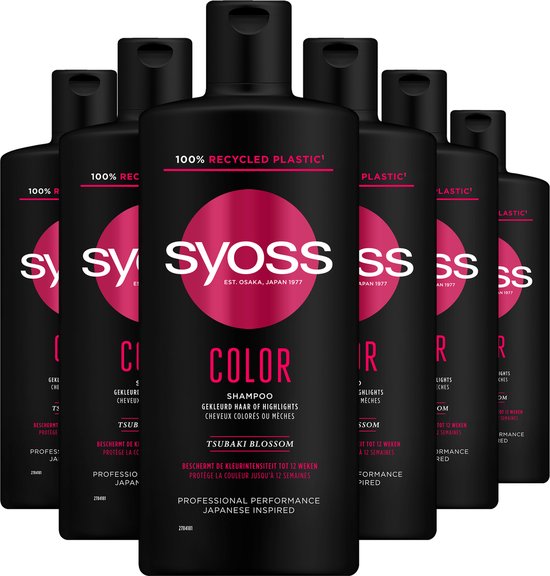 Syoss Color - Shampoo - Gekleurd Haar - Beschermt en Behoudt de Haarkleur - Zachte Reiniging - Glans - Voordeelverpakking - 6x 440ml