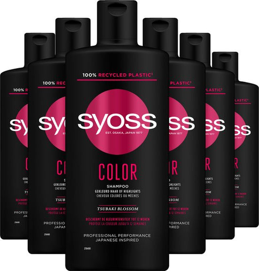 Syoss Color - Shampoo - Gekleurd Haar - Beschermt en Behoudt de Haarkleur - Zachte Reiniging - Glans - Voordeelverpakking - 6x 440ml