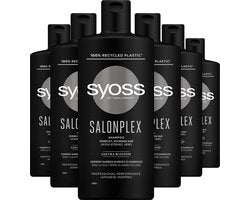 SYOSS SalonPLEX Shampoo – Beschadigd Haar – Herstellend – Vermindert Haarbreuk - Voedend – Grootverpakking - 6x 440 ml