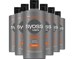 Syoss Men Power - Shampoo - Normal Haar - Verfrist en Reinigt - Activeert de Greoifactoren - Stimuleert de Haarwortels - Voordeelverpakking - 6x 440ml