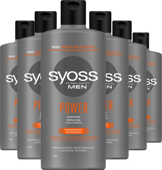 Syoss Men Power - Shampoo - Normal Haar - Verfrist en Reinigt - Activeert de Greoifactoren - Stimuleert de Haarwortels - Voordeelverpakking - 6x 440ml