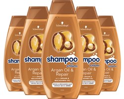 Schwarzkopf Shampoo Oil Repair - Haarverzorging - Argan Olie - Macademia Olie - Herstelt en Voedt - Droog en Beschadigd Haar - Voordeelverpakking - 5x 400ml