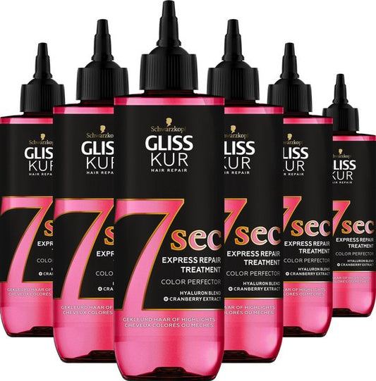 Gliss Kur - Color Perfector - 7 sec Express Repair Treatment - Haarmasker - Haarverzorging - Voordeelverpakking - 6 x 200 ml