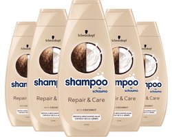 Schwarzkopf Shampoo Repair & Care - Haarverzorging - Gezond, Hersteld en Glanzend Haar - Met Kokoextract - Droog en Beschadigd Haar - Voordeelverpakking - 5x 400ml