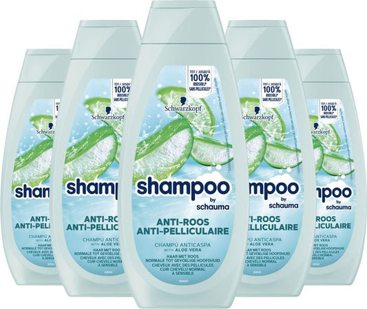 Schwarzkopf Shampoo Anti Roos - Haarverzorging - Dagelijk Gebruik - Roosvrij en Fris - Aloe Vera - Voordeelverpakking - 5x 400ml
