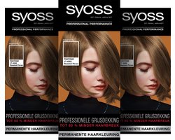 Syoss - 6-66 - Haarverf - Permanente Haarkleuring - Roasted Pecan - Grijsdekking - Voordeelverpakking - 3 stucks