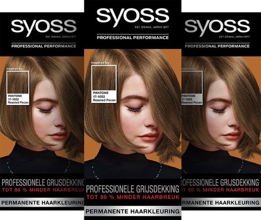 Syoss - 6-66 - Haarverf - Permanente Haarkleuring - Roasted Pecan - Grijsdekking - Voordeelverpakking - 3 stucks