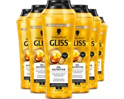 Gliss Oil Nutritive - Haarverzorging - Shampoo - Diep Herstel en Voeding - Zacht en Glanzend Haar - Voordeelverpakking - 6x 250ml