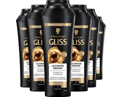 Gliss Ultimate Repair - Haarverzorging - Shampoo - Geetf Weerstand en Glans - Sterk Beschadigd en Droog Haar - Voordeelverpakking - 6 x 250ml