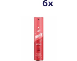 Taft Junior Hairspray Ultra Reflex Shine - 6 x 250 ml - Voordeelverpakking