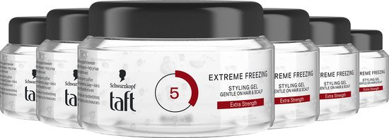 Taft - Extreme Freezing Styling Gel - Haarstyling - Haargel - Extra Zacht en Hold - Sterke Fixatie - Korte Haartypes - Voordeelverpakking - 6x 250 ml