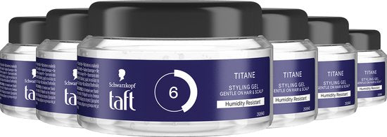Taft - Titane Styling Gel - Haarstyling - Haargel - Vochtbestendig - Korte Haartypes - Voordeelverpakking - 6x 250ml