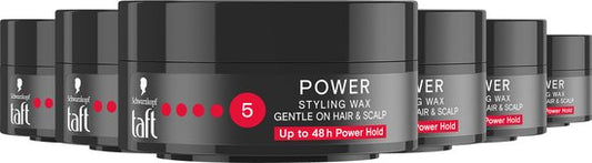 Taft Power Wax - Haarstyling - Haarwax - Sterke Fixatie - Voordeelverpakking - 6 x 75 ml