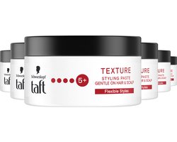 Taft - Carbon Force Fibre Paste - Haarstyling - Haarwax - Sterke Fixatie - Semi-matte Finish - Voordeelverpakking - 6x 100ml