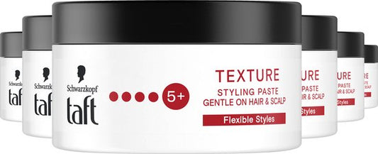 Taft - Carbon Force Fibre Paste - Haarstyling - Haarwax - Sterke Fixatie - Semi-matte Finish - Voordeelverpakking - 6x 100ml