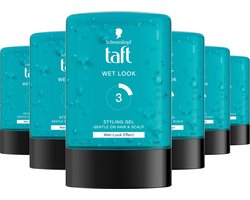 Taft Wet Power Gel Hold 3 - Haarstyling - Haargel - Medium Fixatie - Korte Haartypes - Voordeelverpakking - 6x 300 ml
