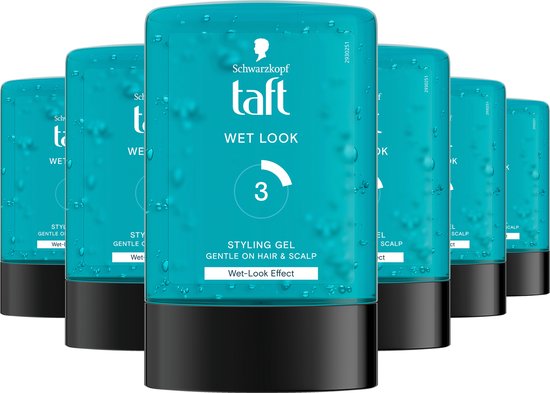 Taft Wet Power Gel Hold 3 - Haarstyling - Haargel - Medium Fixatie - Korte Haartypes - Voordeelverpakking - 6x 300 ml