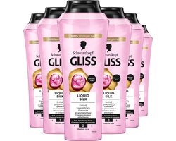 Gliss Liquid Silk - Haarverzorging - Shampoo - Zijdezacht - Glans - Soepelheid - Broos & Dof Haar - Voordeelverpakking - 6x250ml