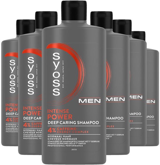 Syoss Men Power - Shampoo - Normal Haar - Verfrist en Reinigt - Activeert de groeifactoren - Stimuleert de Haarwortels - Voordeelverpakking - 6x 440ml