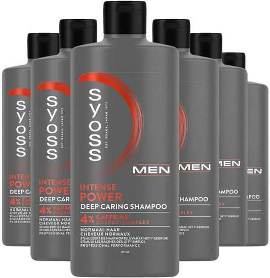 Syoss Men Power - Shampoo - Normal Haar - Verfrist en Reinigt - Activeert de groeifactoren - Stimuleert de Haarwortels - Voordeelverpakking - 6x 440ml