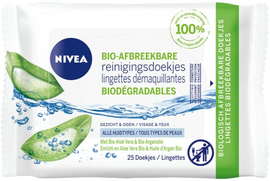 Nivea reinigingsdoekjes Bio Aloe vera - 25 stuks