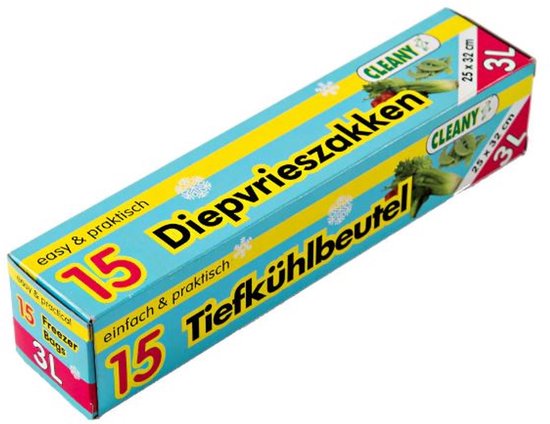 Cleany Diepvrieszakken 3L 25x32cm 15st