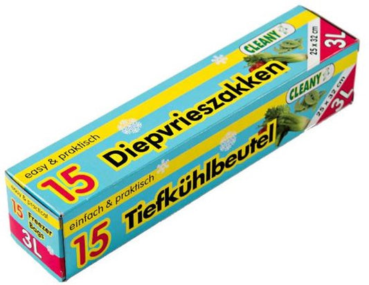 Cleany Diepvrieszakken 3L 25x32cm 15st