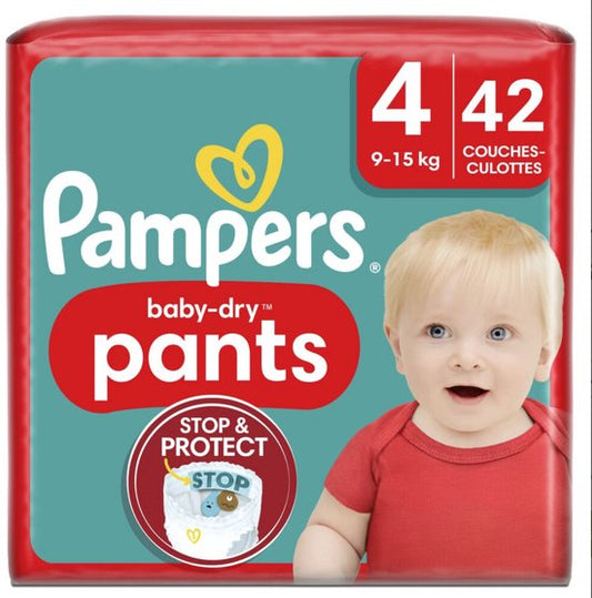 Pampers Baby Dry Luierbroekjes Maat 4 – 42 stuks (9-15 kg) – Stop & Protect & 360° Pasvorm