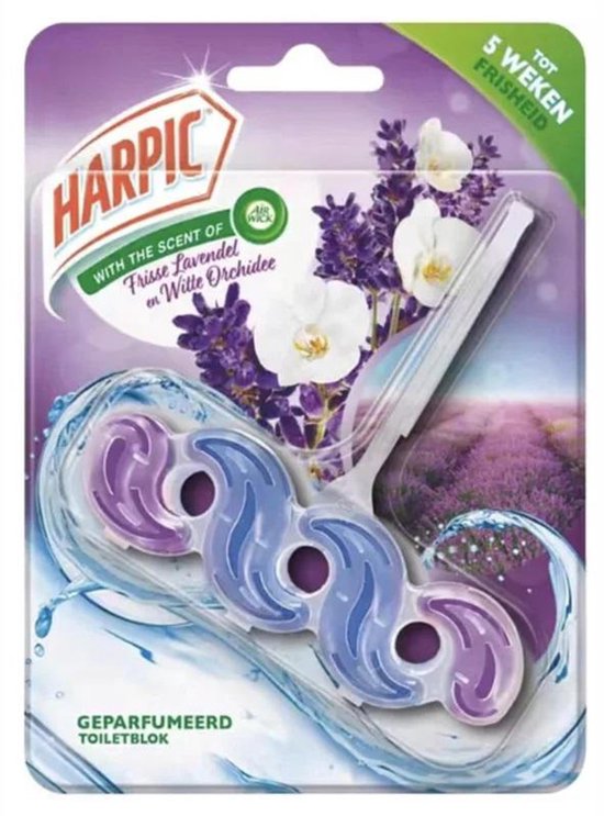 Harpic Toiletblok Active Fresh – Lavendel & Witte Orchidee – 35 g – Tot 5 Weken Frisse Geur