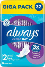 Always Ultra Day Long Maandverband met Vleugels - 32 stuks