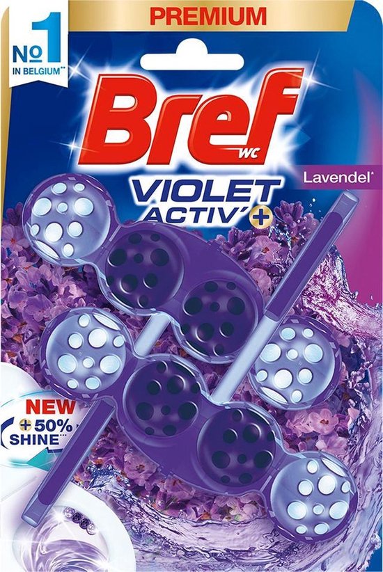 Bref Violet Activ - Toiletblok - Lavendel - 2x50g
