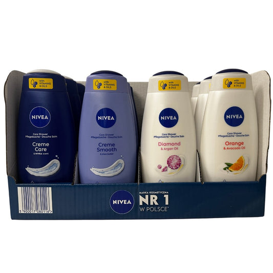 Nivea - Display - Douchegel - 4 Assortimenten - 12 Stuks x 500ml