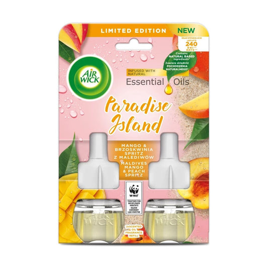 Air Wick - Elektrisch Luchtverfrisser - Navulling - Paradise Island - Maldives Mango & Peach Spritz - 2x19ml