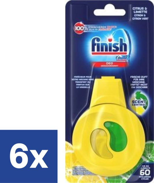 Finish Vaatwas Odor Stop Lemon & Lime - 6 x 4 ml