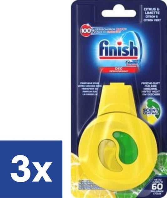 Finish Vaatwas Odor Stop Lemon & Lime - 3 x 4 ml