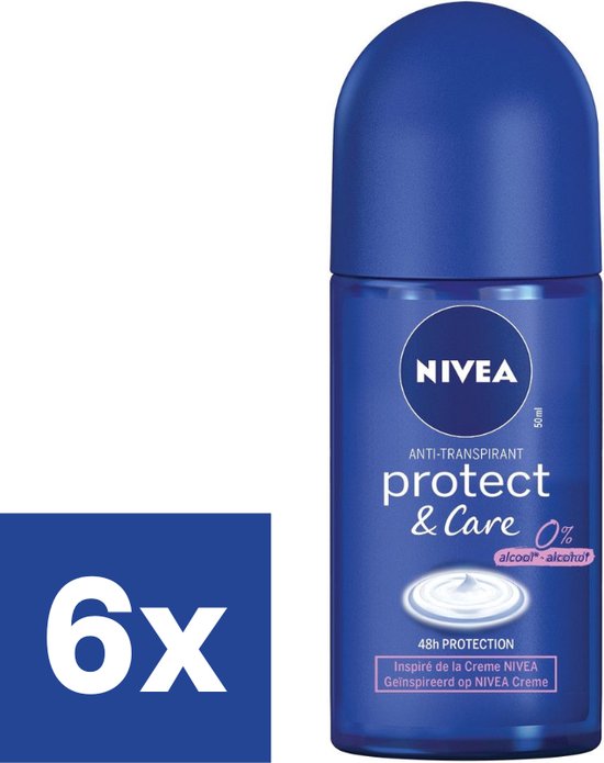 Nivea Protect & Care Deo Roll-on 0% Alcohol - 6 x 50 ml