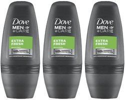 Dove Men+Care Deodorant Roller Extra Fresh 3 x 50 ml - Voordeelverpakking