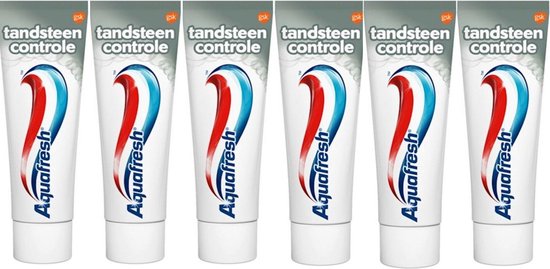 Aquafresh Tandpasta Tandsteen Controle Frisse Adem - 6 x 75 ml - Voordeelverpakking
