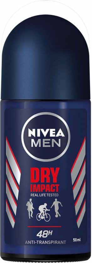 NIVEA Men Deodorant Roller Dry Impact - 3 x 50 ml - Voordeelverpakking
