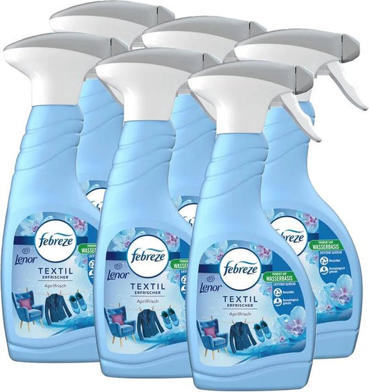 Lenor Febreze Textielverfrisser Spray - VOORDEELVERPAKKING - Fresh - | 6x 500ml | Verwijdert nare geuren