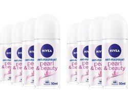 NIVEA® Deo Roller - Pearl & Beauty - Grootverpakking 8 x 50 ml