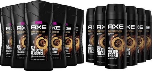 Axe Dark Temptation SET - Douchegel 6 x 250 ml & Deo Spray 6 x 150 ml