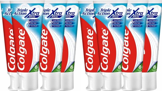 Colgate Tandpasta - Triple Action Whitening - 8 x 75 ml