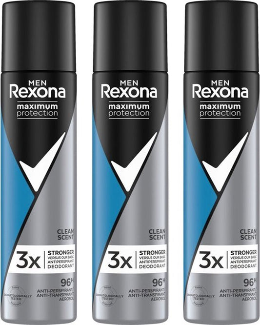 Rexona Men Maximum Protection - Deodorant - Spray - Clean Scent - 3x100ml voordeelverpakking