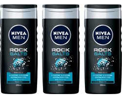 3x Nivea Men Rock Salts Douchegel 250 ml