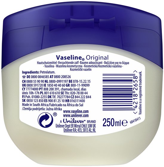 Vaseline Original Petroleum Jelly - 3 x 250 ml - Voordeelverpakking