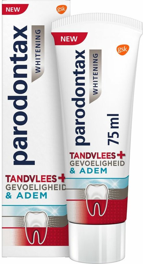Parodontax - Tandpasta - Tandvlees+Gevoeligheid & Adem - Whitening - 75ml x 6
